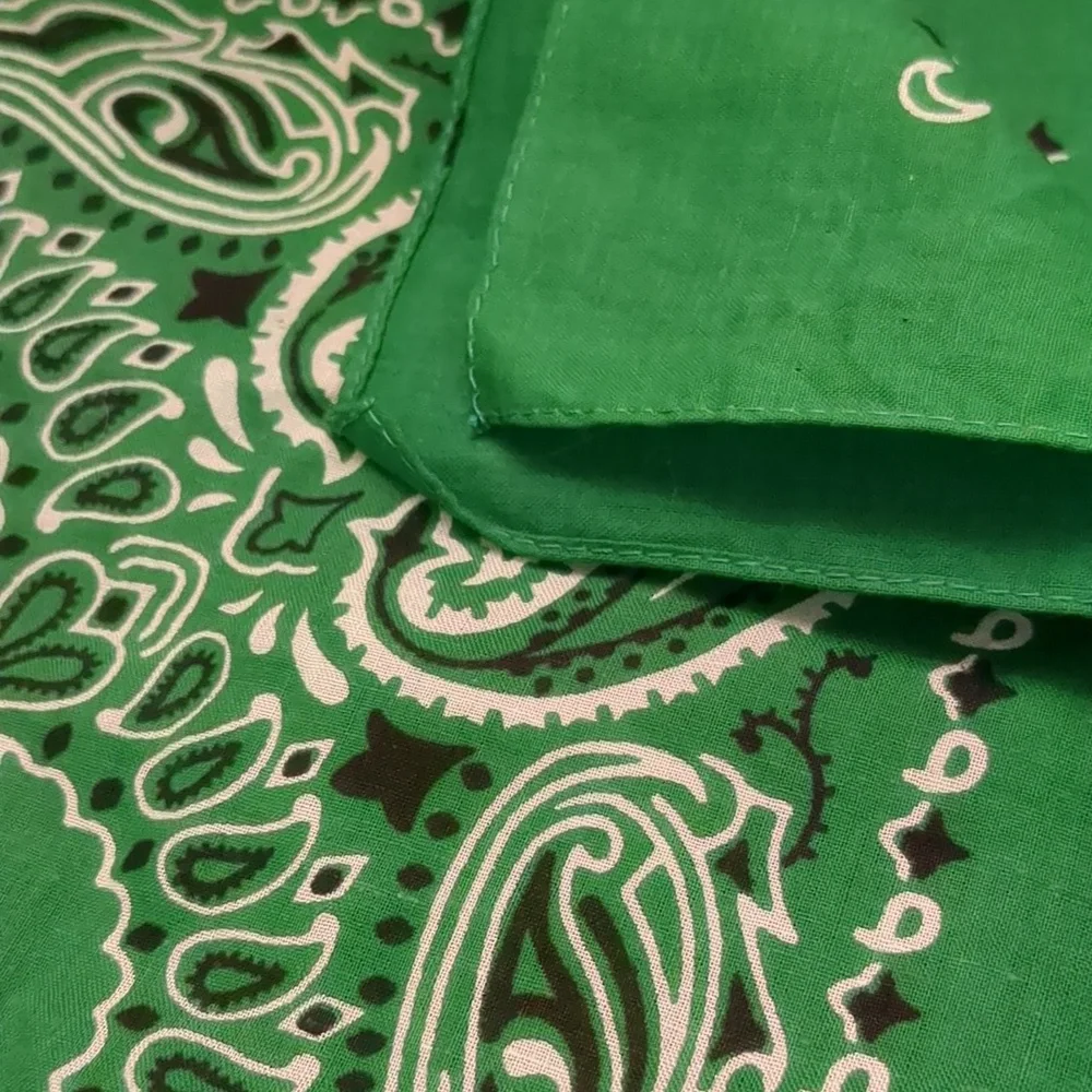 Vintage 70s Hav-A-Hank Green Bandana Scarf Western Rodeo Cowboy Feetival